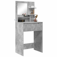 Produktbild för Sängrum Smyckesbord med låda Betonggrå 80 x 39,6 x 135 cm