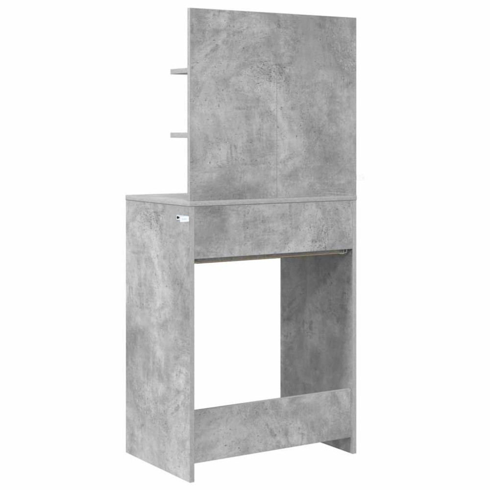 Produktbild för Sängrum Smyckesbord med låda Betonggrå 80 x 39,6 x 135 cm