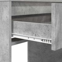 Produktbild för Sängrum Smyckesbord med låda Betonggrå 80 x 39,6 x 135 cm