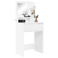 Produktbild för Sängrum Smyckesbord med låda Högblanka vita 80 x 39,6 x 135 cm
