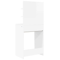 Produktbild för Sängrum Smyckesbord med låda Högblanka vita 80 x 39,6 x 135 cm