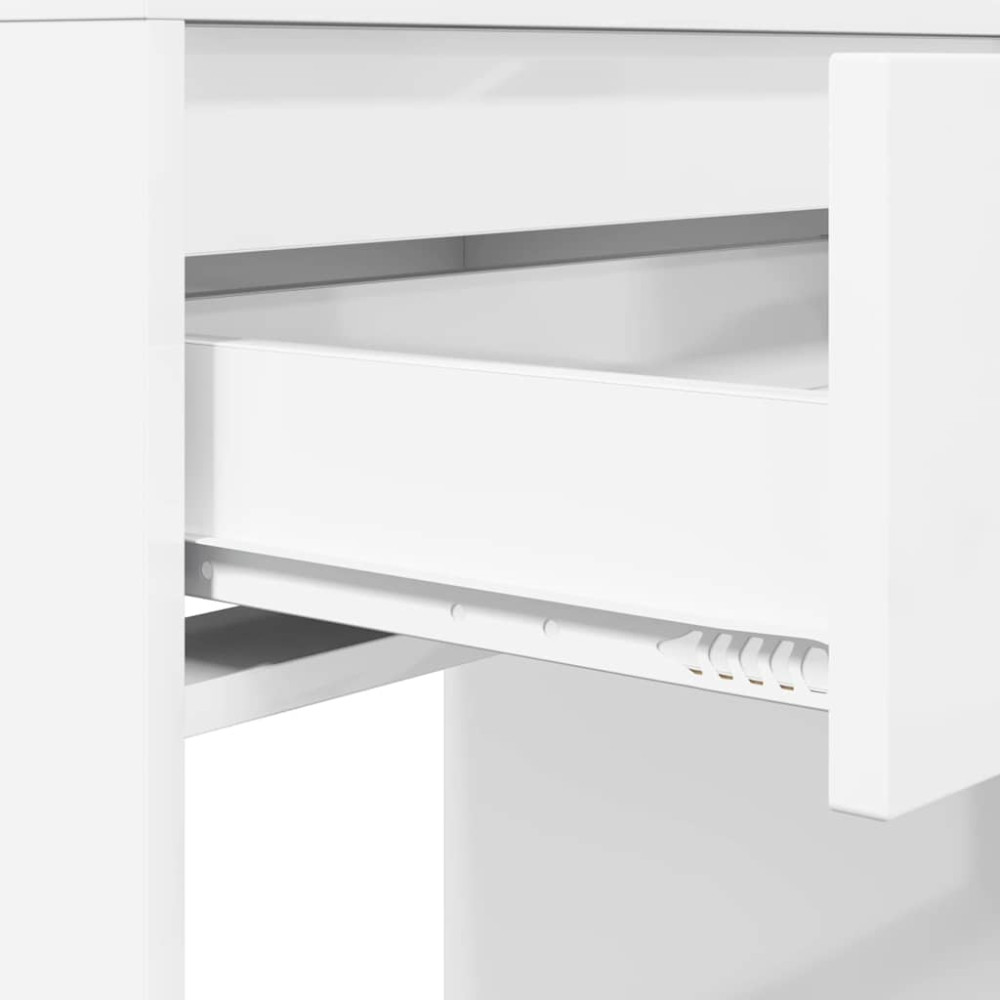Produktbild för Sängrum Smyckesbord med låda Högblanka vita 80 x 39,6 x 135 cm