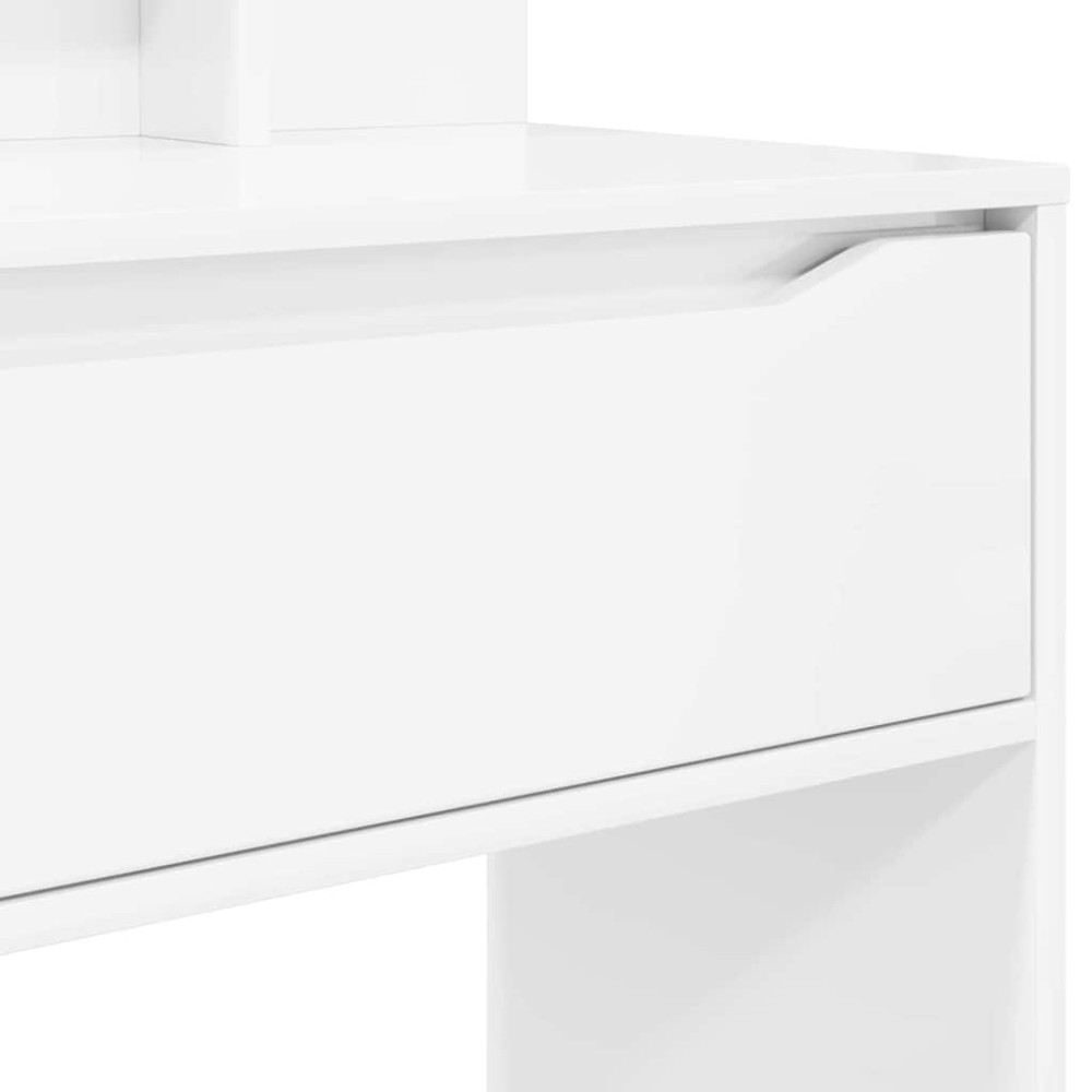 Produktbild för Sängrum Smyckesbord med låda Högblanka vita 80 x 39,6 x 135 cm
