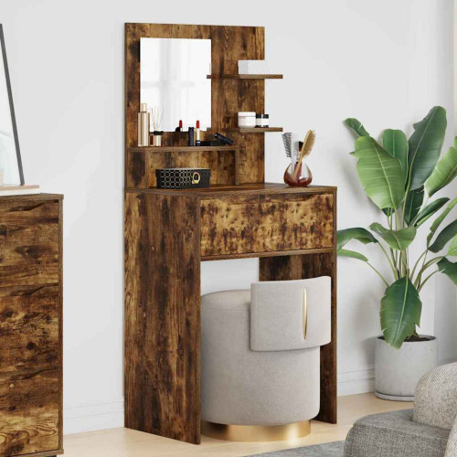 vidaXL Sängrum Smyckesbord Rökt ek 80 x 39,6 x 135 cm Konstruerat trä