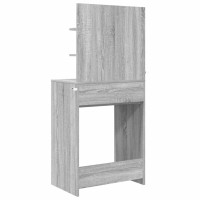Produktbild för Sängrum Smyckesbord med låda Grå Sonoma 80 x 39,6 x 135 cm