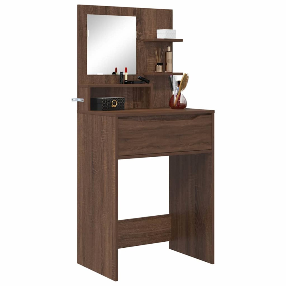 Produktbild för Sängrum Smyckesbord Brun Ek 80 x 39,6 x 135 cm Konstruerat trä