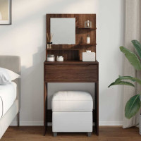 Produktbild för Sängrum Smyckesbord Brun Ek 80 x 39,6 x 135 cm Konstruerat trä