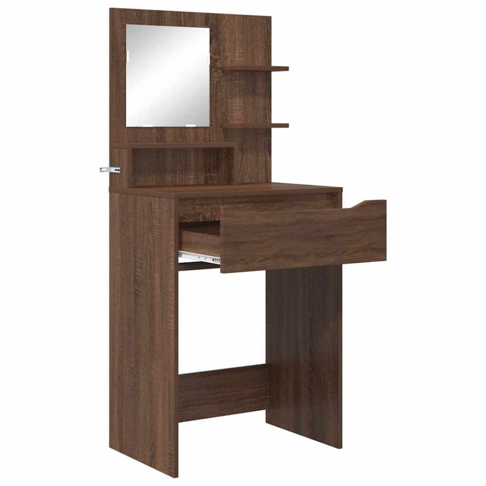 Produktbild för Sängrum Smyckesbord Brun Ek 80 x 39,6 x 135 cm Konstruerat trä