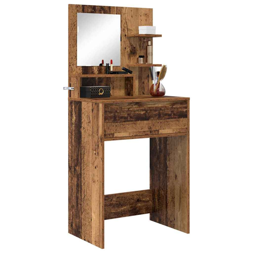 Produktbild för Sängrum Smyckesbord med låda Gammalt trä 80 x 39,6 x 135 cm