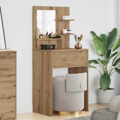 vidaXL Sängrum Smyckesbord med låda Artisan Ek 80 x 39,6 x 135 cm