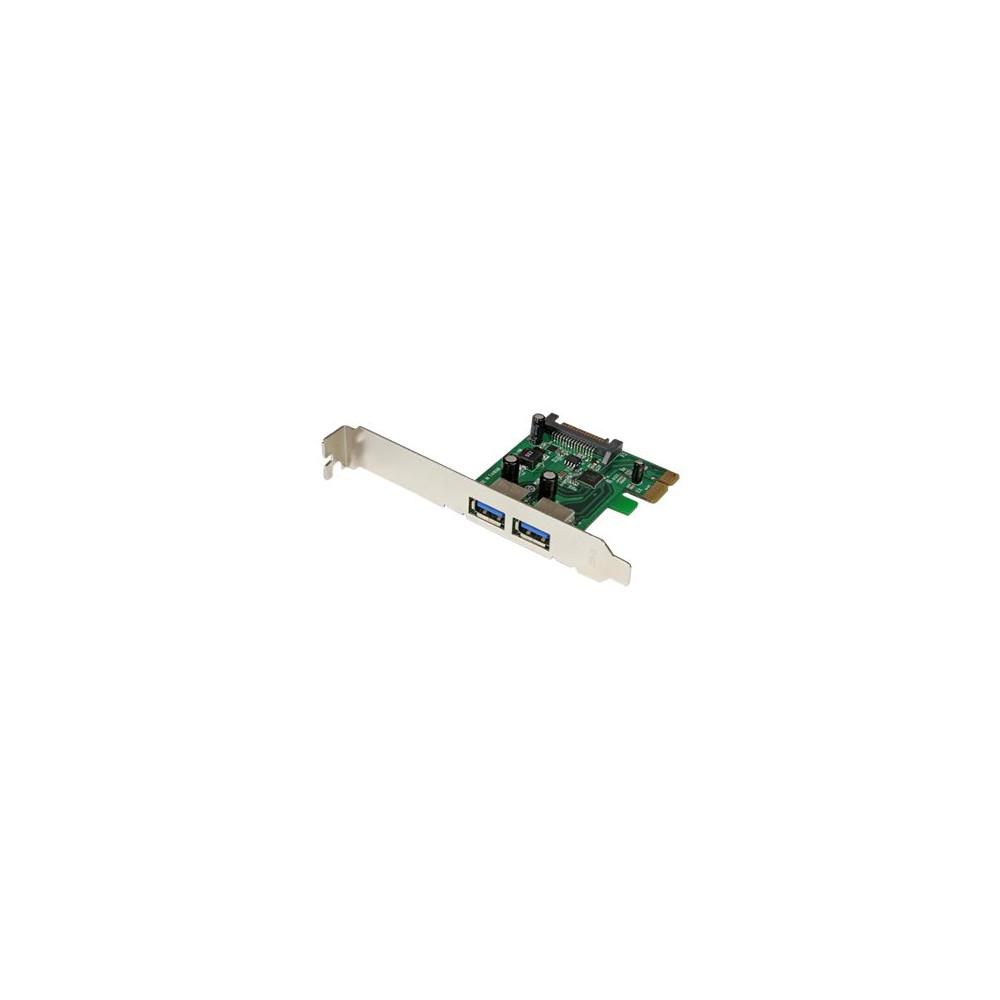 Produktbild för Startech PCI Express (PCIe) SuperSpeed USB 3.0-kortadapter med 2 portar och UASP – SATA-ström - USB-adapter - PCI Express x1 - USB 3.0 x 2
