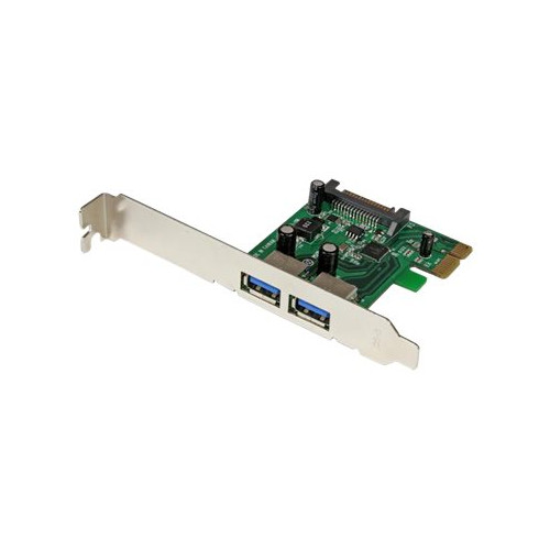 StarTech.com Startech PCI Express (PCIe) SuperSpeed USB 3.0-kortadapter med 2 portar och UASP – SATA-ström - USB-adapter - PCI Express x1 - USB 3.0 x 2