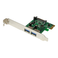 Produktbild för Startech PCI Express (PCIe) SuperSpeed USB 3.0-kortadapter med 2 portar och UASP – SATA-ström - USB-adapter - PCI Express x1 - USB 3.0 x 2