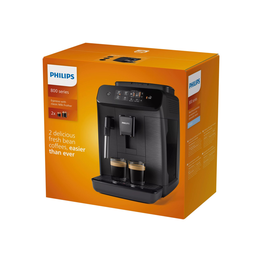 Produktbild för Philips Series 800 EP0820 - automatisk kaffekokare med mjölkskummare - 15 bar - matt black