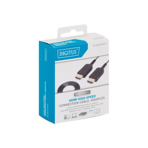 Digitus DIGITUS HDMI High Speed Connection Cable - HDMI-kabel med Ethernet - 2 m
