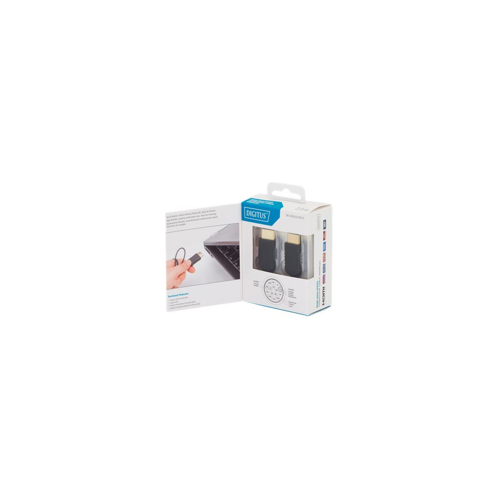Produktbild för DIGITUS HDMI High Speed Connection Cable - HDMI-kabel med Ethernet - 2 m