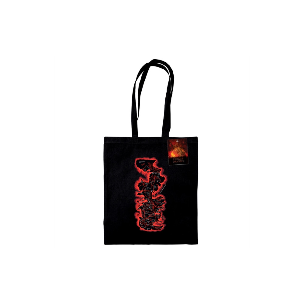 Produktbild för House Of Dragons (Map) Black Tote Bag