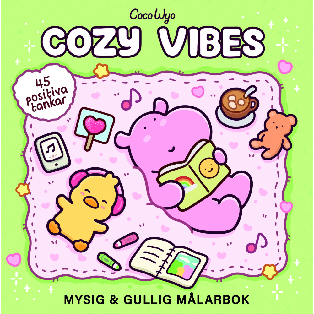 Produktbild för Cozy Vibes : Mysig och gullig Cozy Coloring målarbok från Coco Wyo (häftad)