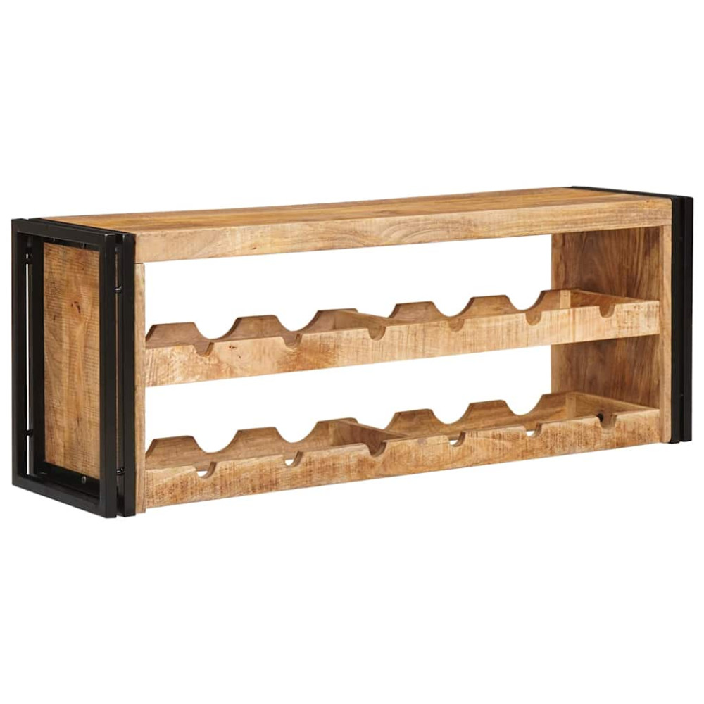 Produktbild för Vinställ Brun 100 x 45 x 33 cm Solid Grov Mangoträ