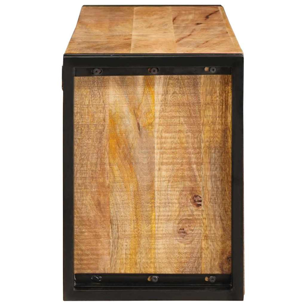 Produktbild för Vinställ Brun 100 x 45 x 33 cm Solid Grov Mangoträ