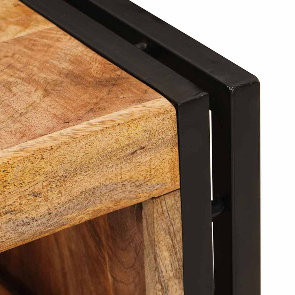 Produktbild för Vinställ Brun 100 x 45 x 33 cm Solid Grov Mangoträ