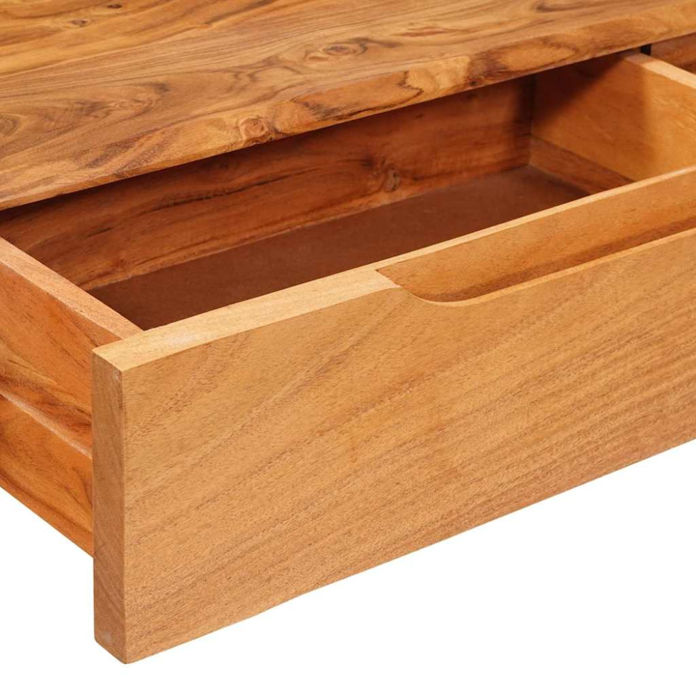 Produktbild för Konsolbord med låda Brun 110 x 30 x 80 cm Massivt Akaciaträ