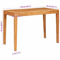 Produktbild för Matbord Brun 110 x 55 x 76 cm Massivt Akaciaträ