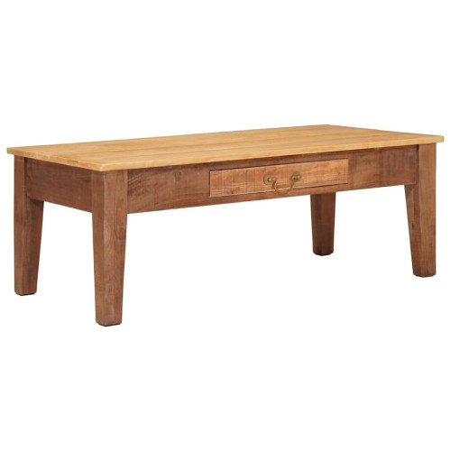 vidaXL Kaffeebord med låda Brun 110 x 55 x 40 cm Massivt mangoträ