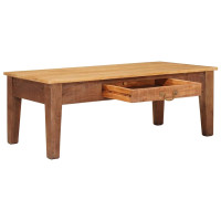 Produktbild för Kaffeebord med låda Brun 110 x 55 x 40 cm Massivt mangoträ