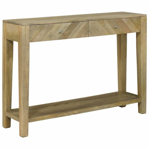 vidaXL Konsolbord Naturlig grå 110 x 30 x 80 cm Massivt mangoträ