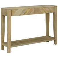 Produktbild för Konsolbord Naturlig grå 110 x 30 x 80 cm Massivt mangoträ