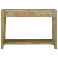 Produktbild för Konsolbord Naturlig grå 110 x 30 x 80 cm Massivt mangoträ
