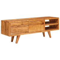 Produktbild för TV-skåp med hylla Brun 110 x 30 x 40 cm Massivt Akaciaträ