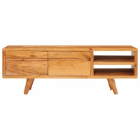 Produktbild för TV-skåp med hylla Brun 110 x 30 x 40 cm Massivt Akaciaträ