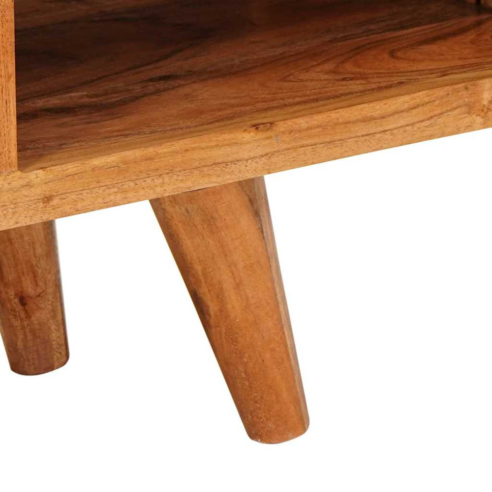 Produktbild för TV-skåp med hylla Brun 110 x 30 x 40 cm Massivt Akaciaträ