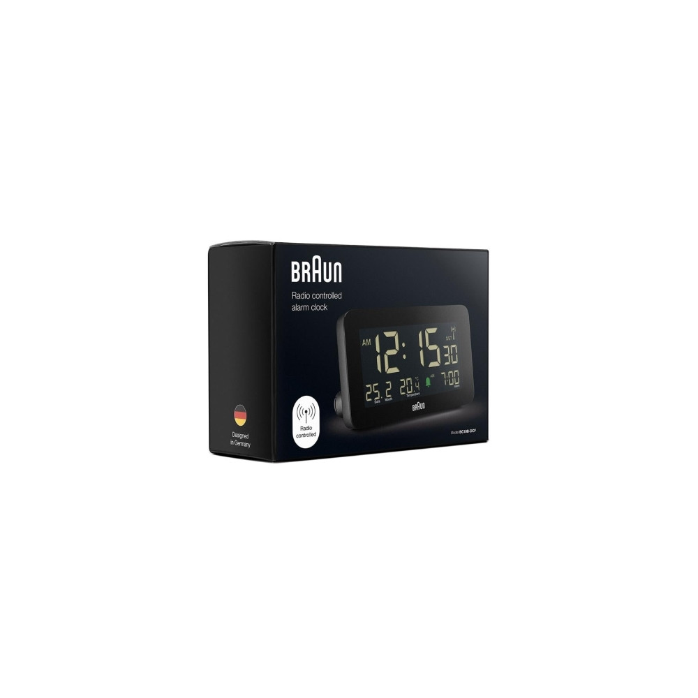 Produktbild för Braun BC10B-DCF, Digital väckarklocka, Rektangel, Svart, 12/...
