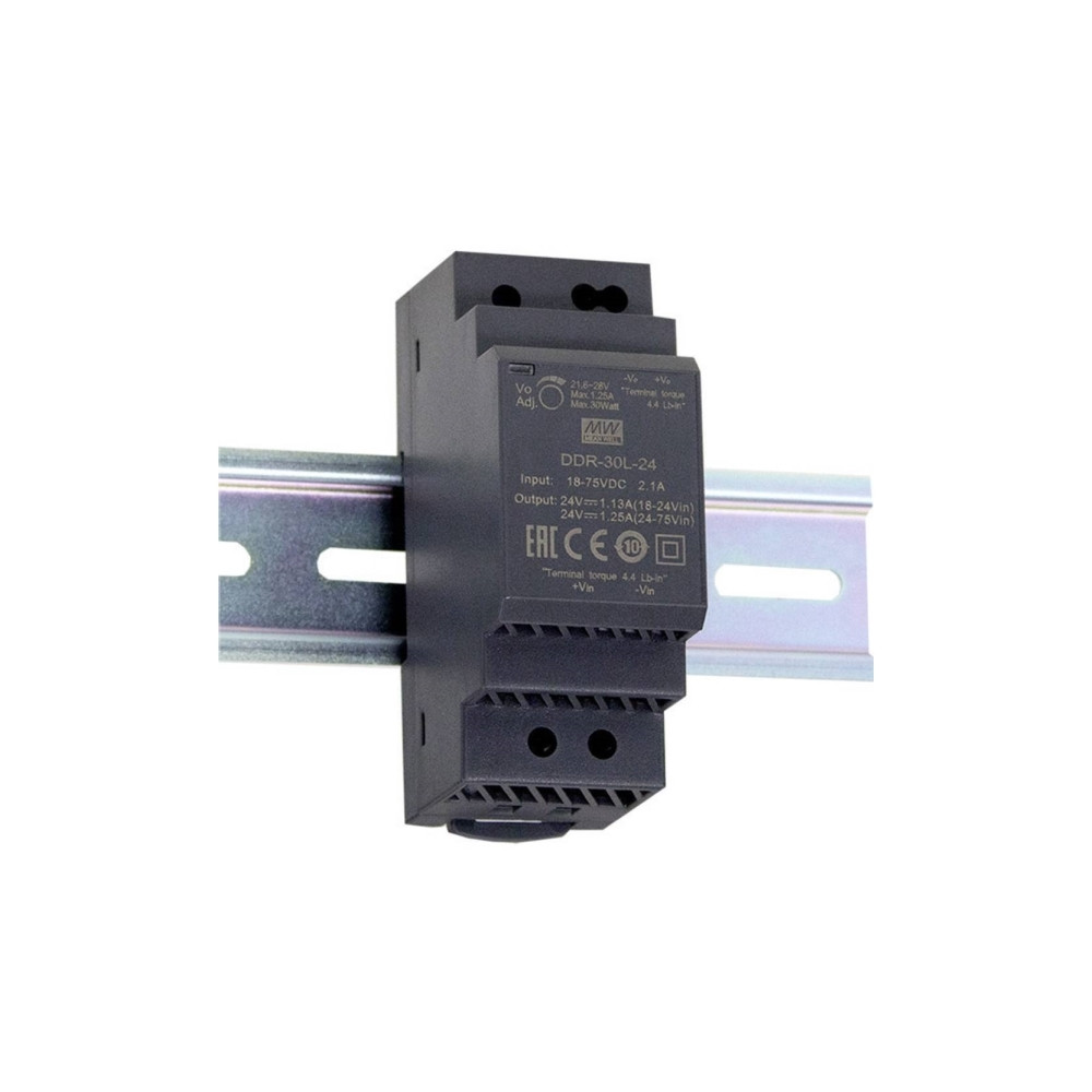 Produktbild för MEAN WELL DDR-30G-12, 30 W, 12 V, RoHS, 35 mm, 54,5 mm, 90 m...