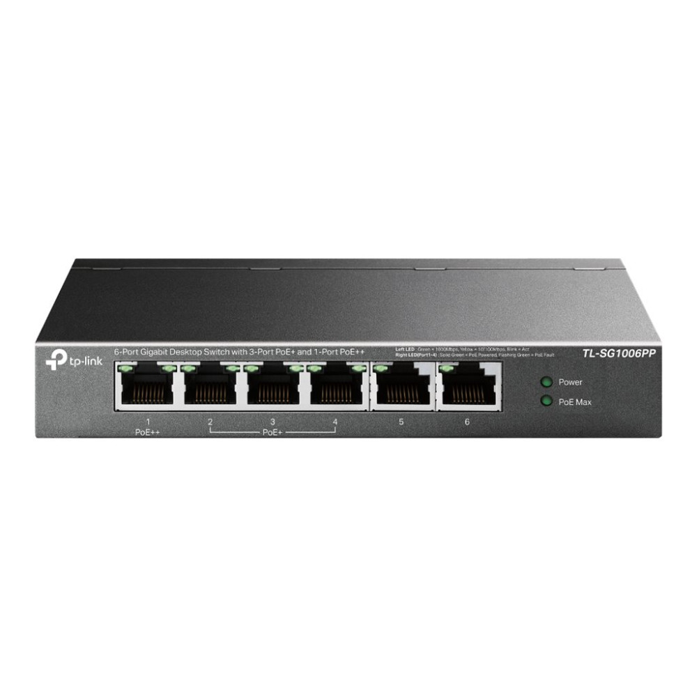 Produktbild för TP-Link TL-SG1006PP V1 - switch - 6 portar - ohanterad