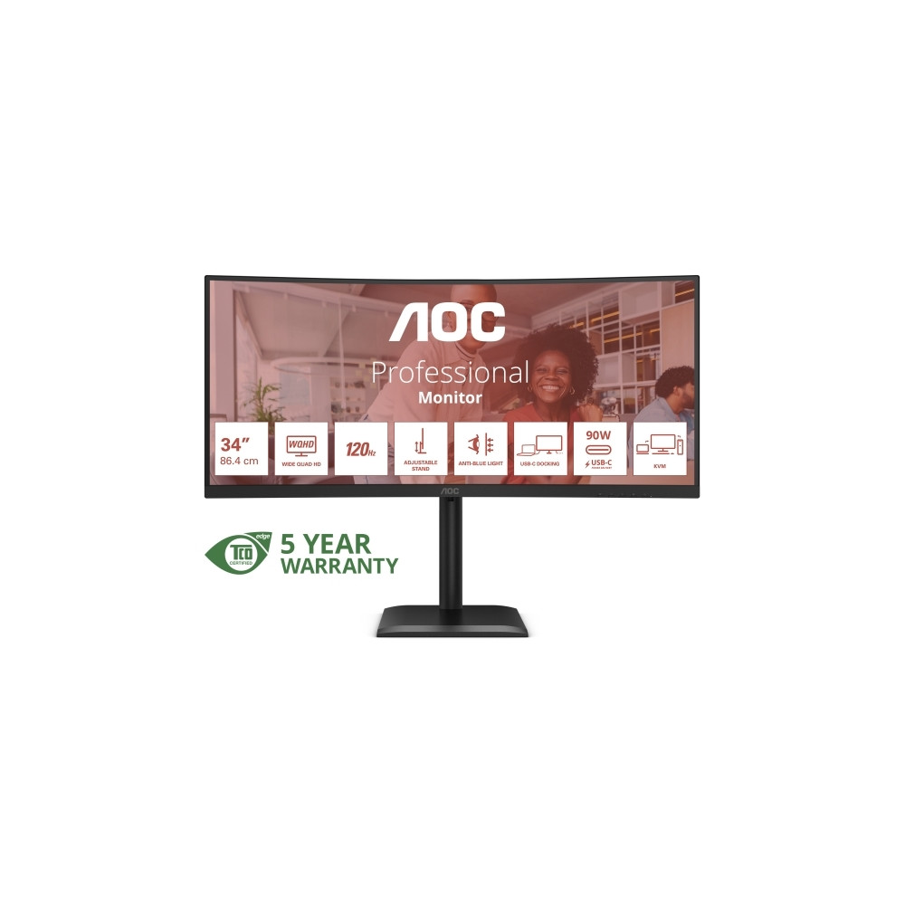 Produktbild för AOC CU34E4CV - LED-skärm - böjd - 34" - HDR