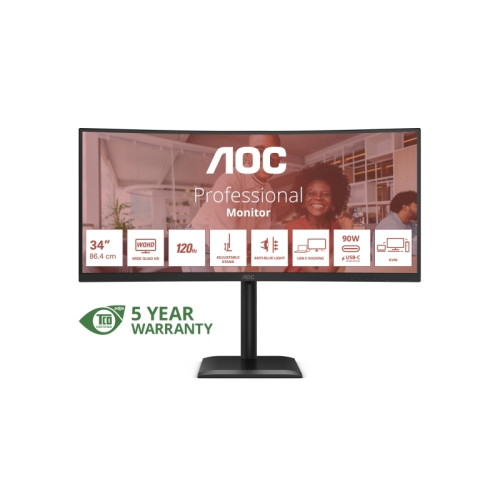 AOC AOC CU34E4CV - LED-skärm - böjd - 34" - HDR