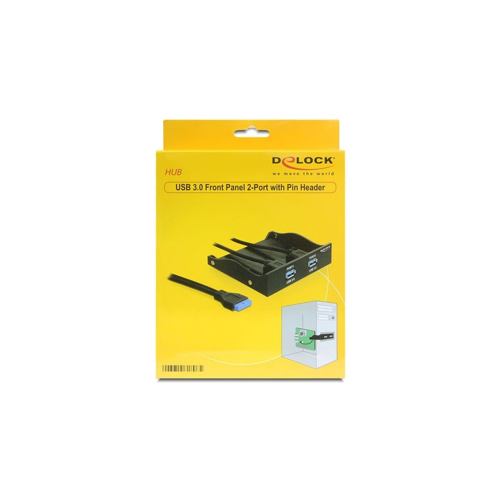 Produktbild för Delock USB 3.0 Front Panel 2-Port - portpanel till lagringsfack