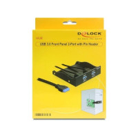 Produktbild för Delock USB 3.0 Front Panel 2-Port - portpanel till lagringsfack