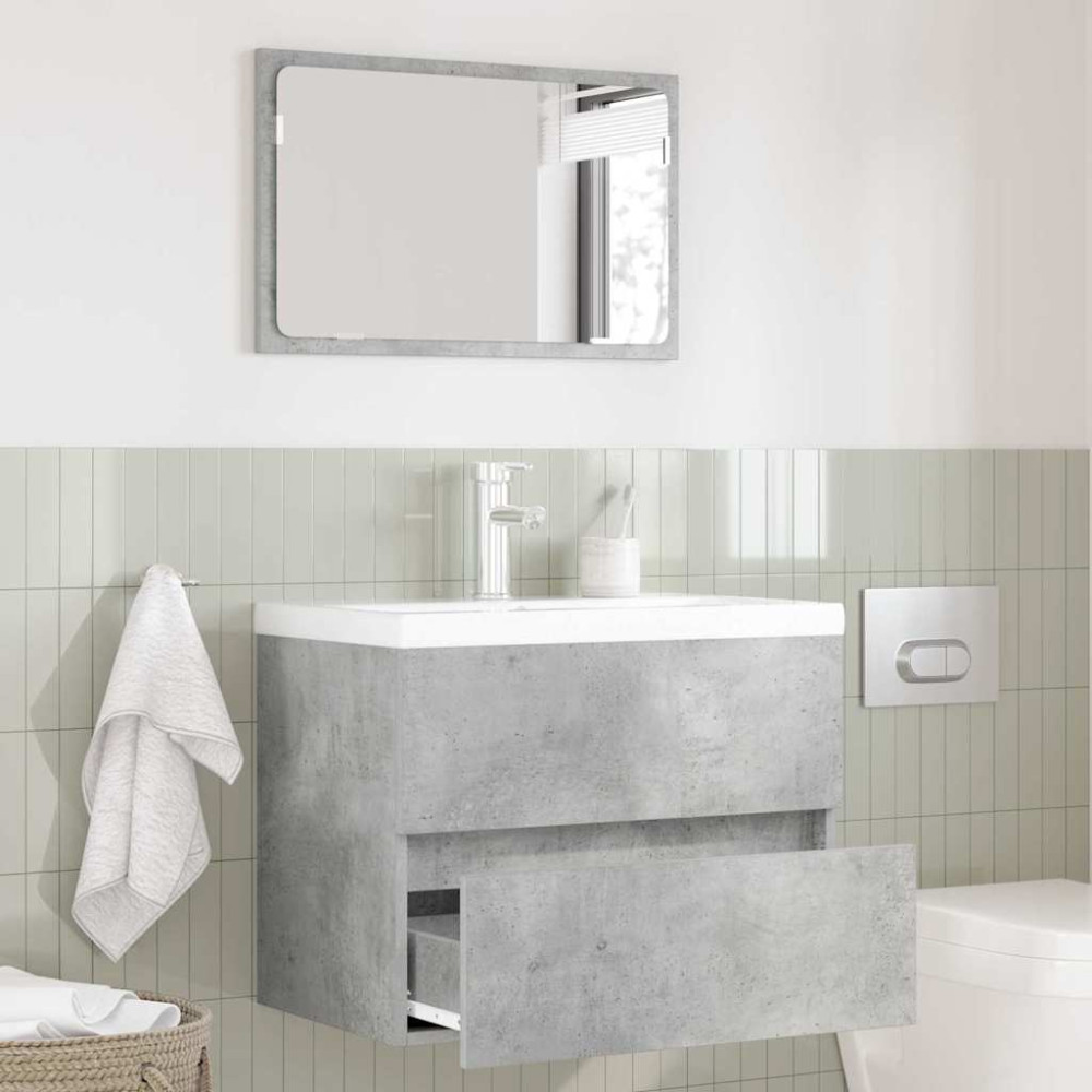 Produktbild för Badrumsmöbelset Betonggrå 60 x 38,3 x 45 cm Konstruerat trä