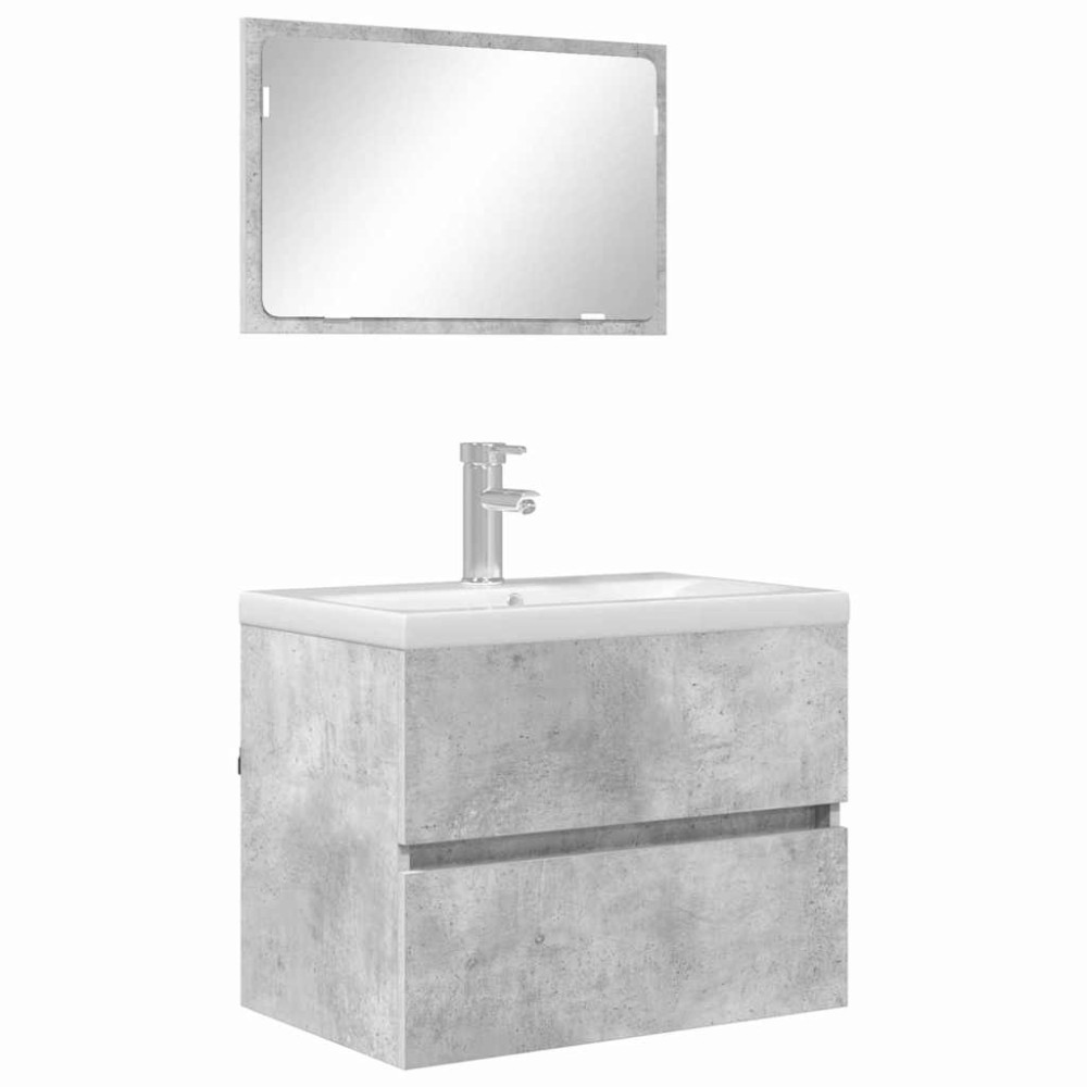 Produktbild för Badrumsmöbelset Betonggrå 60 x 38,3 x 45 cm Konstruerat trä