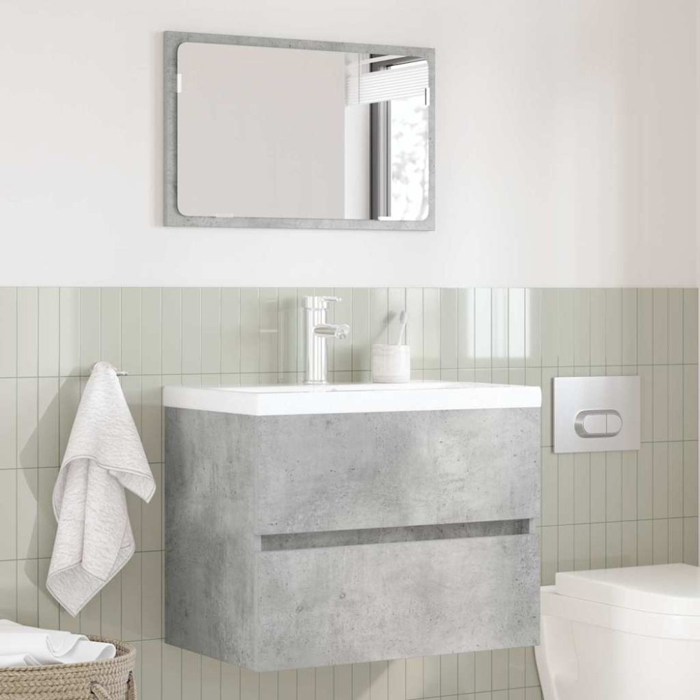 Produktbild för Badrumsmöbelset Betonggrå 60 x 38,3 x 45 cm Konstruerat trä