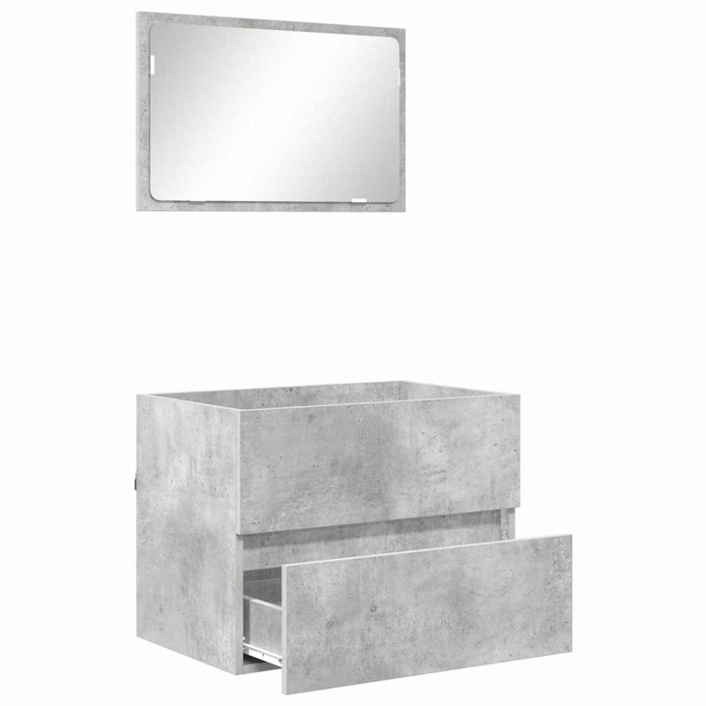 Produktbild för Badrumsmöbelset Betonggrå 60 x 38,3 x 45 cm Konstruerat trä