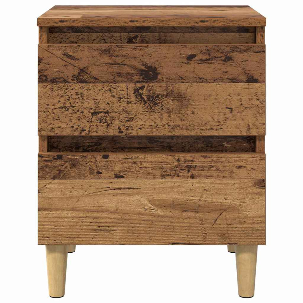 Produktbild för Sängskåp med låda Gammalt trä 40 x 35 x 50 cm Konstruerat trä