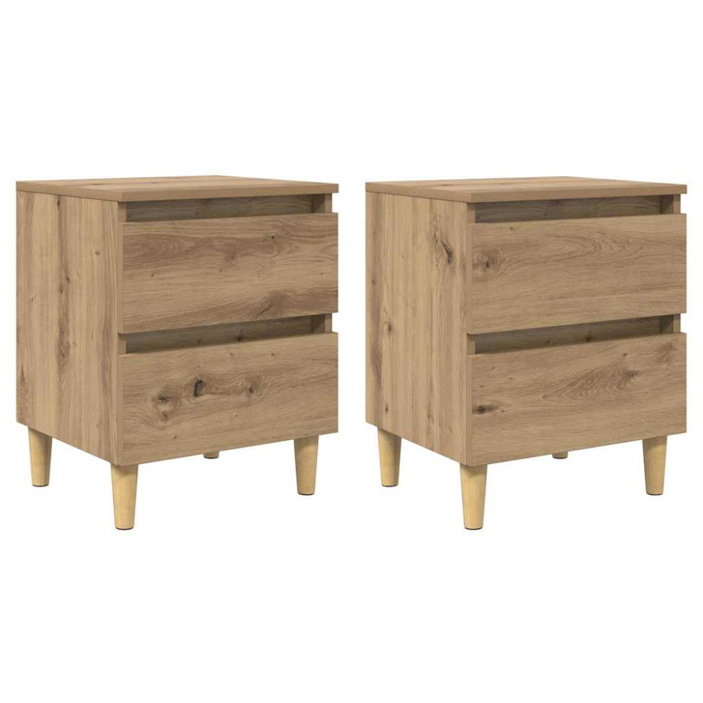 Produktbild för Sängskåp 2 pcs Artisan Ek 40 x 35 x 50 cm Konstruerat trä