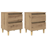 Produktbild för Sängskåp 2 pcs Artisan Ek 40 x 35 x 50 cm Konstruerat trä