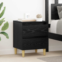 Produktbild för Sängskåp 2 pcs Svart Ek 40 x 35 x 50 cm Konstruerat trä